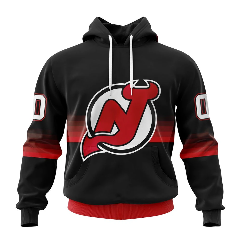 New Jersey Devils Special Black And Gradient Design All Over Print Hoodie Style 29384