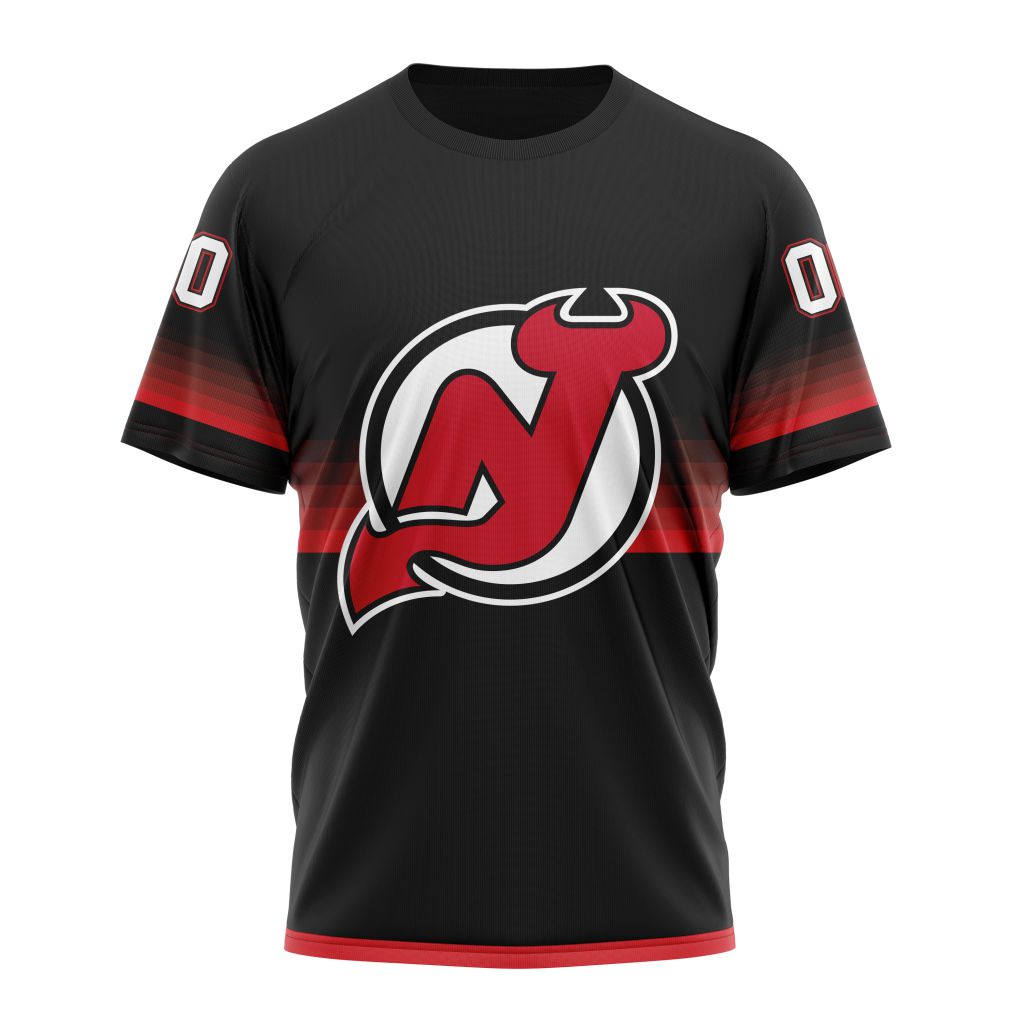 New Jersey Devils Special Black And Gradient Design Personalized Name And Number T-Shirt Oregontrailrvpk Shirt