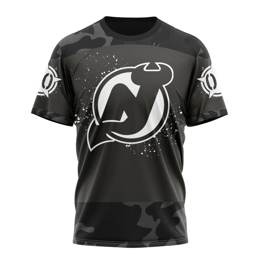New Jersey Devils Special Black Camo Design For Veterans Day Personalized Name And Number T-Shirt Oregontrailrvpk Shirt