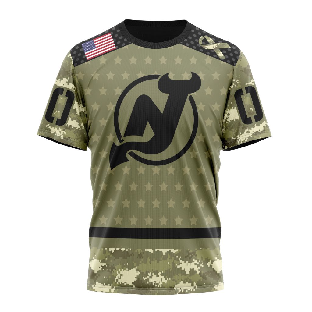 New Jersey Devils Special Camo Military Appreciation Personalized Name And Number T-Shirt Oregontrailrvpk Shirt