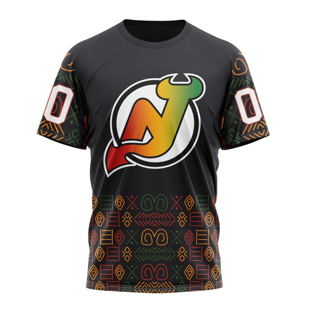 New Jersey Devils Special Design For Black History Month 01 Personalized Name And Number T-Shirt Oregontrailrvpk Shirt