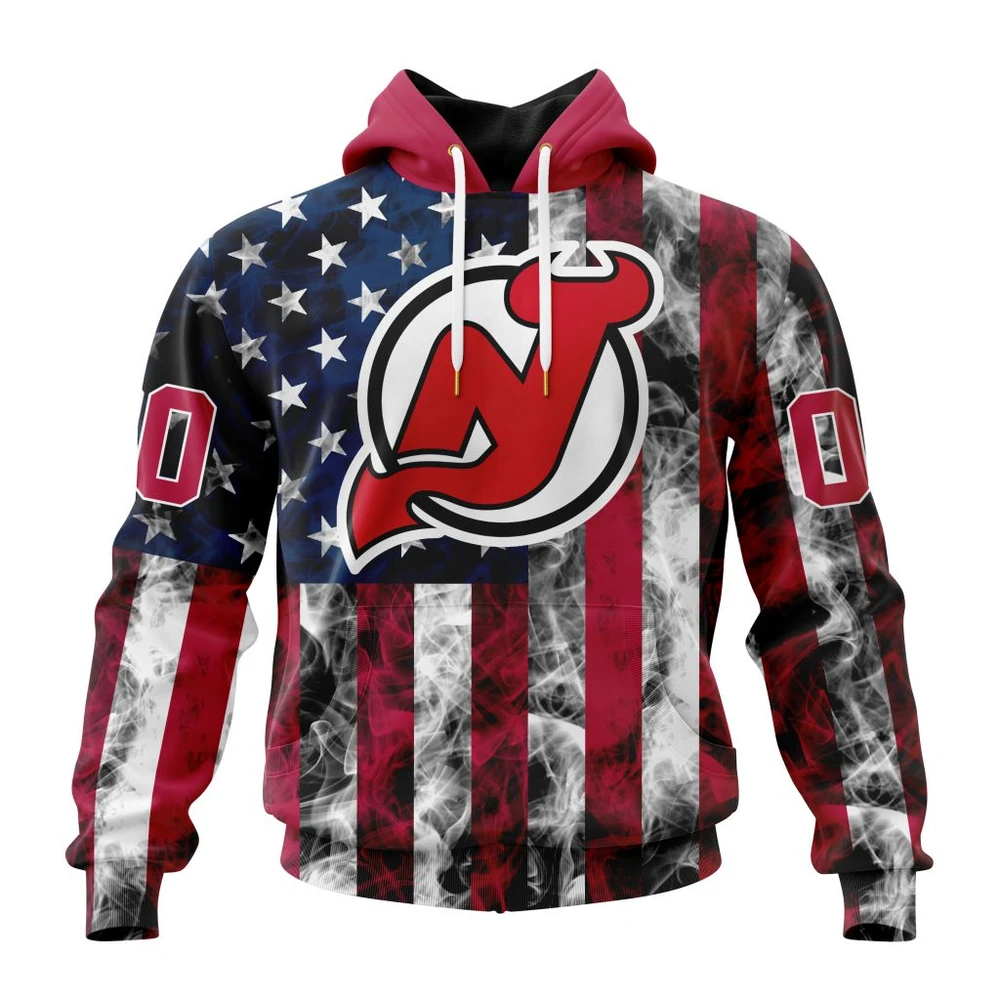 New Jersey Devils Special Design For Independence Day The Fourth Of July All Over Print Hoodie Style 15451