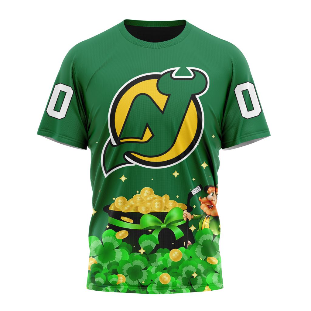 New Jersey Devils Special Design For St.Patrick's Day Personalized Name And Number T-Shirt Oregontrailrvpk Shirt