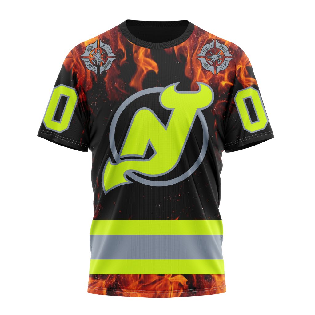 New Jersey Devils Special Design Honoring Firefighters 01 Personalized Name And Number T-Shirt Oregontrailrvpk Shirt