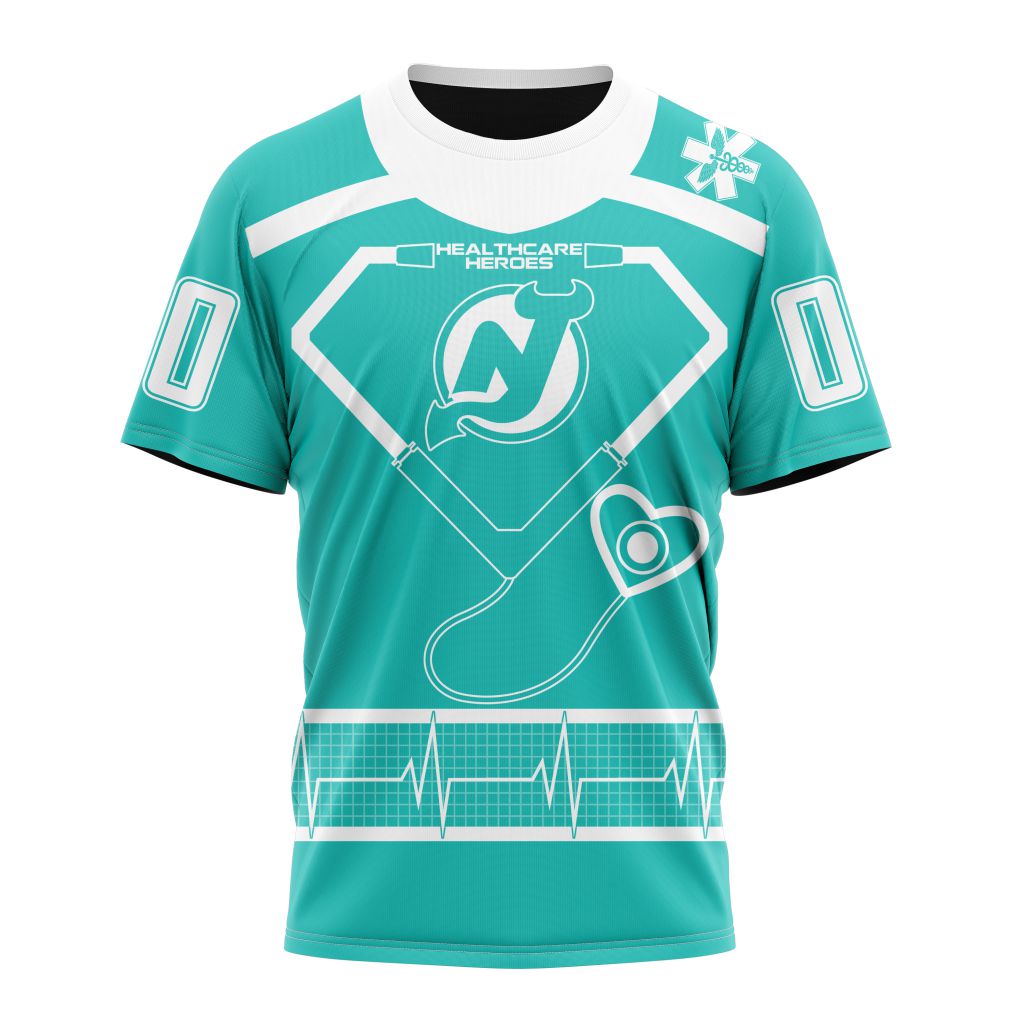 New Jersey Devils Special Design Honoring Healthcare Heroes Personalized Name And Number T-Shirt Oregontrailrvpk Shirt