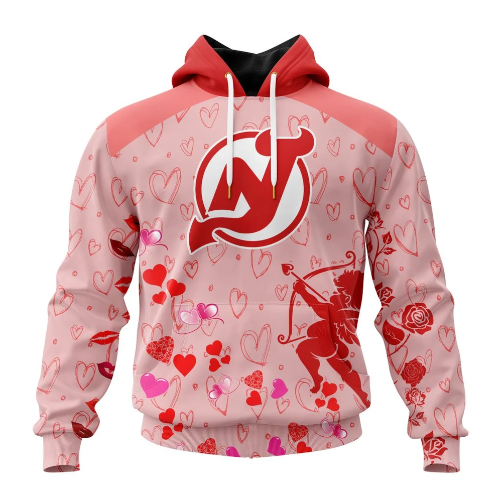 New Jersey Devils Special Gift For Valentines Day All Over Print Hoodie Style 50627