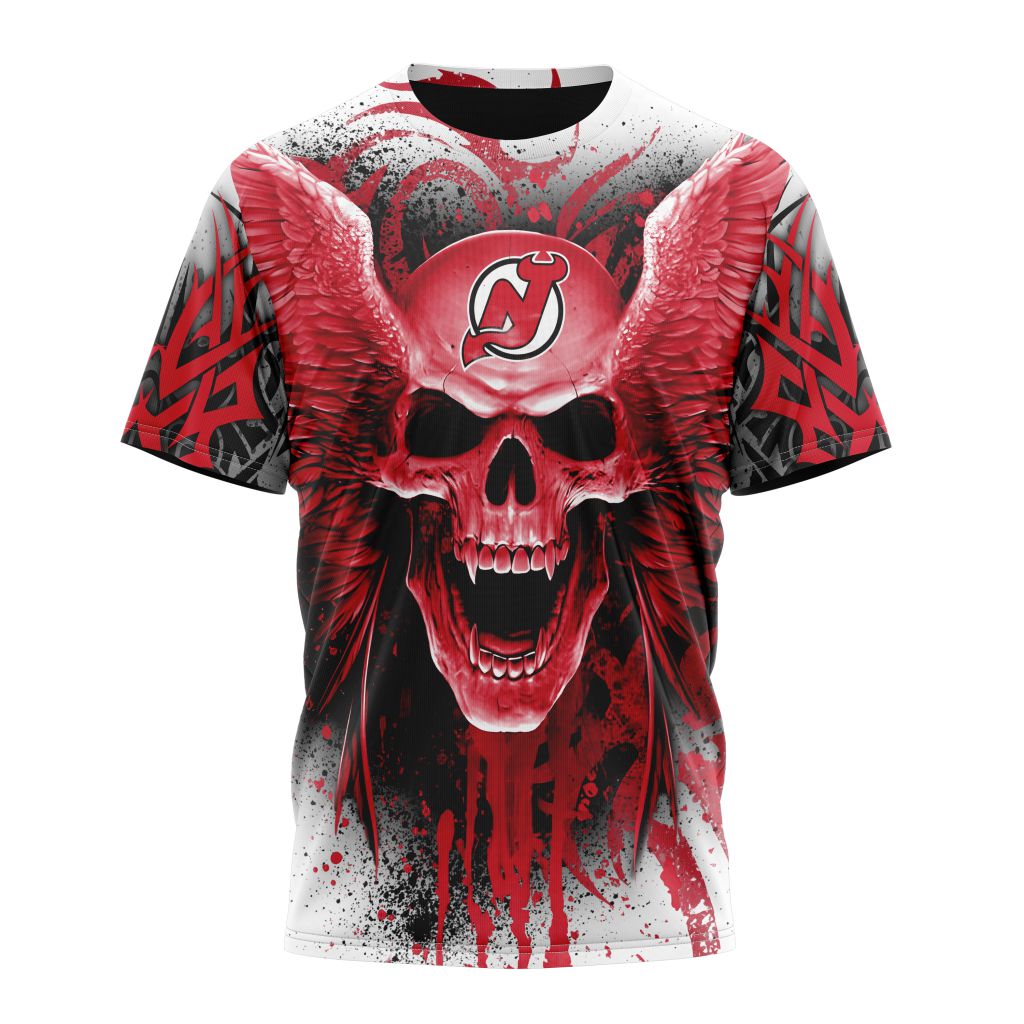 New Jersey Devils Special Kits With Skull Art Personalized Name And Number T-Shirt Oregontrailrvpk Shirt