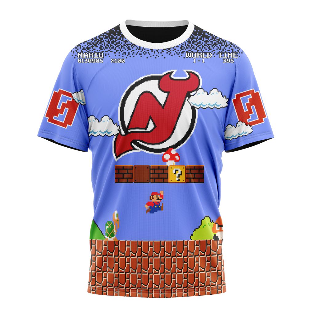 New Jersey Devils Special Kits With Super Mario Game Design Personalized Name And Number T-Shirt Oregontrailrvpk Shirt