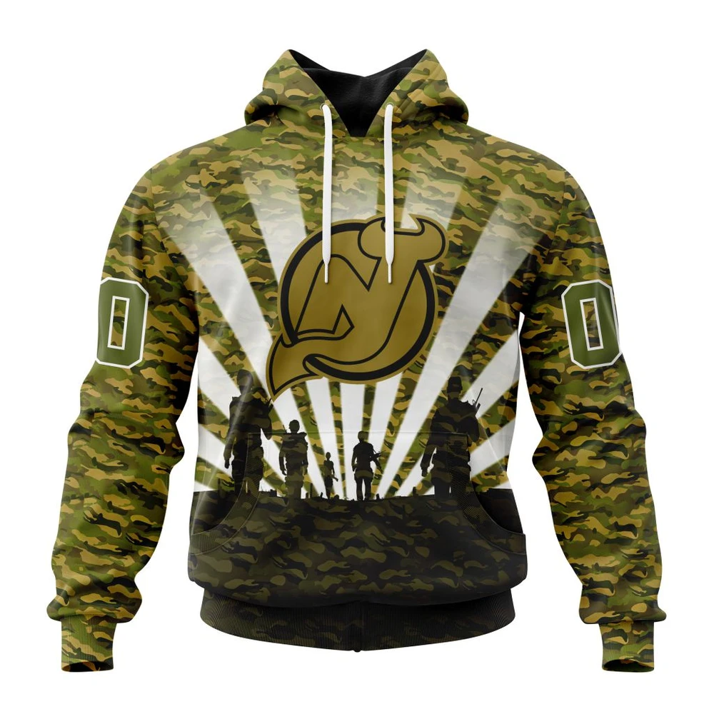 New Jersey Devils Special Military Camo Kits For Veterans Day And Rememberance Day All Over Print Hoodie Style 53205