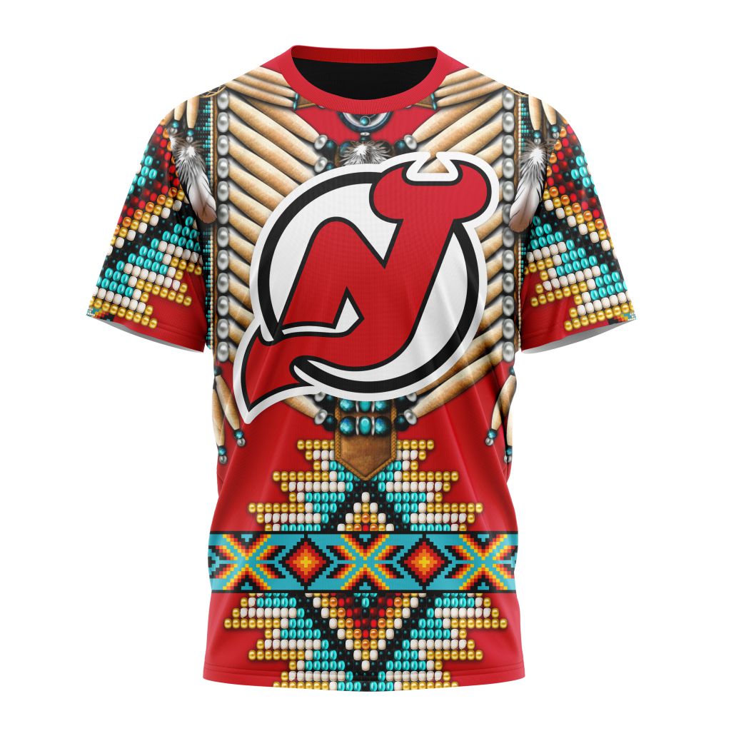 New Jersey Devils Special Native Costume Design 02 Personalized Name And Number T-Shirt Oregontrailrvpk Shirt