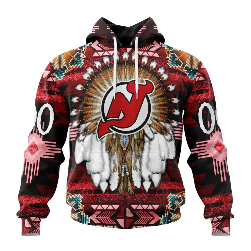 New Jersey Devils Special Native Costume Design All Over Print Hoodie Style 68114