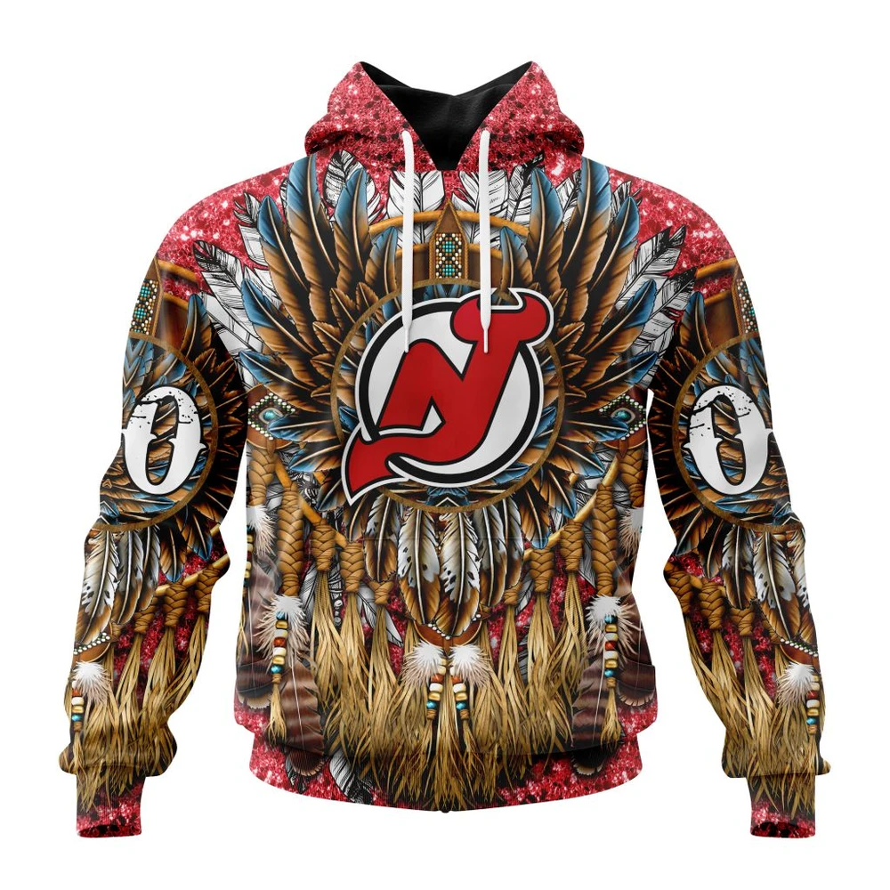 New Jersey Devils Special Native Costume Design All Over Print Hoodie Style 76158