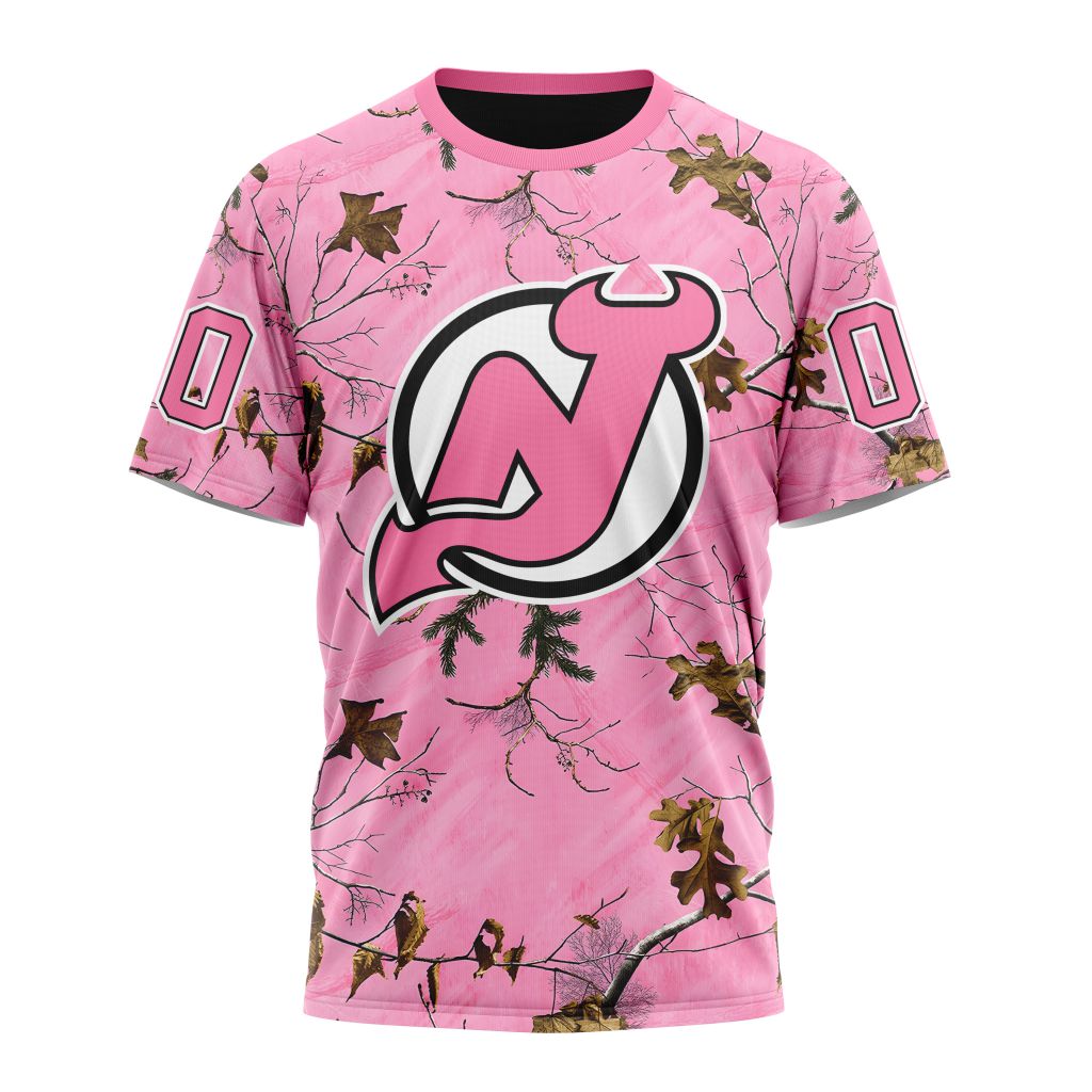 New Jersey Devils Special Realtree Pink Camouflage Design 01 Personalized Name And Number T-Shirt Oregontrailrvpk Shirt
