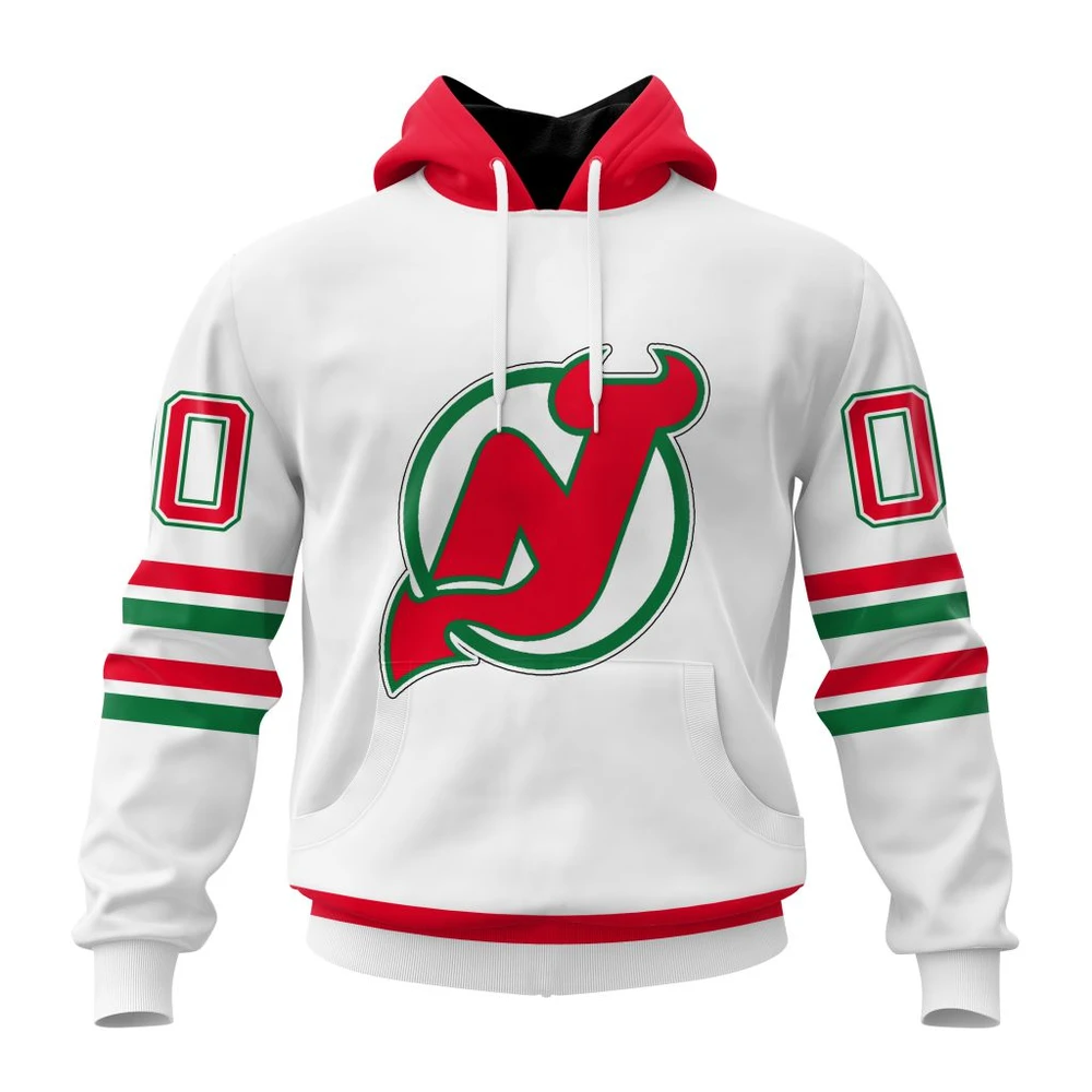 New Jersey Devils Special Whiteout Design All Over Print Hoodie Style 61249
