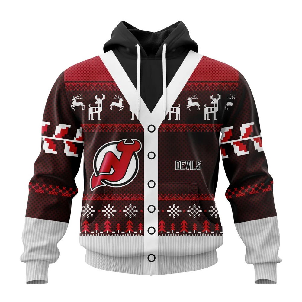 New Jersey Devils Specialized Chrismas Season All Over Print Hoodie Style 10138