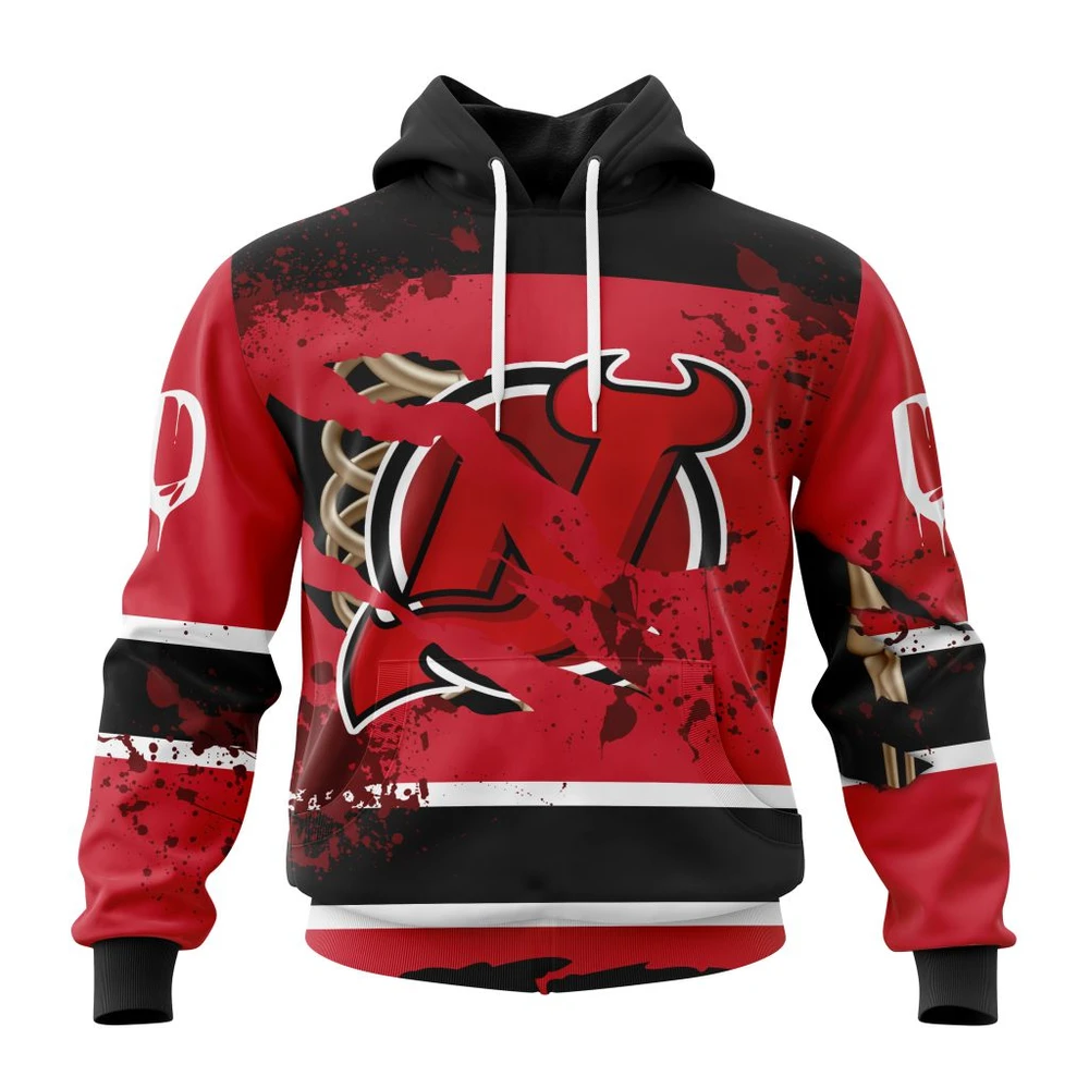 New Jersey Devils Specialized Design Jersey With Your Ribs For Halloween All Over Print Hoodie Style 25244