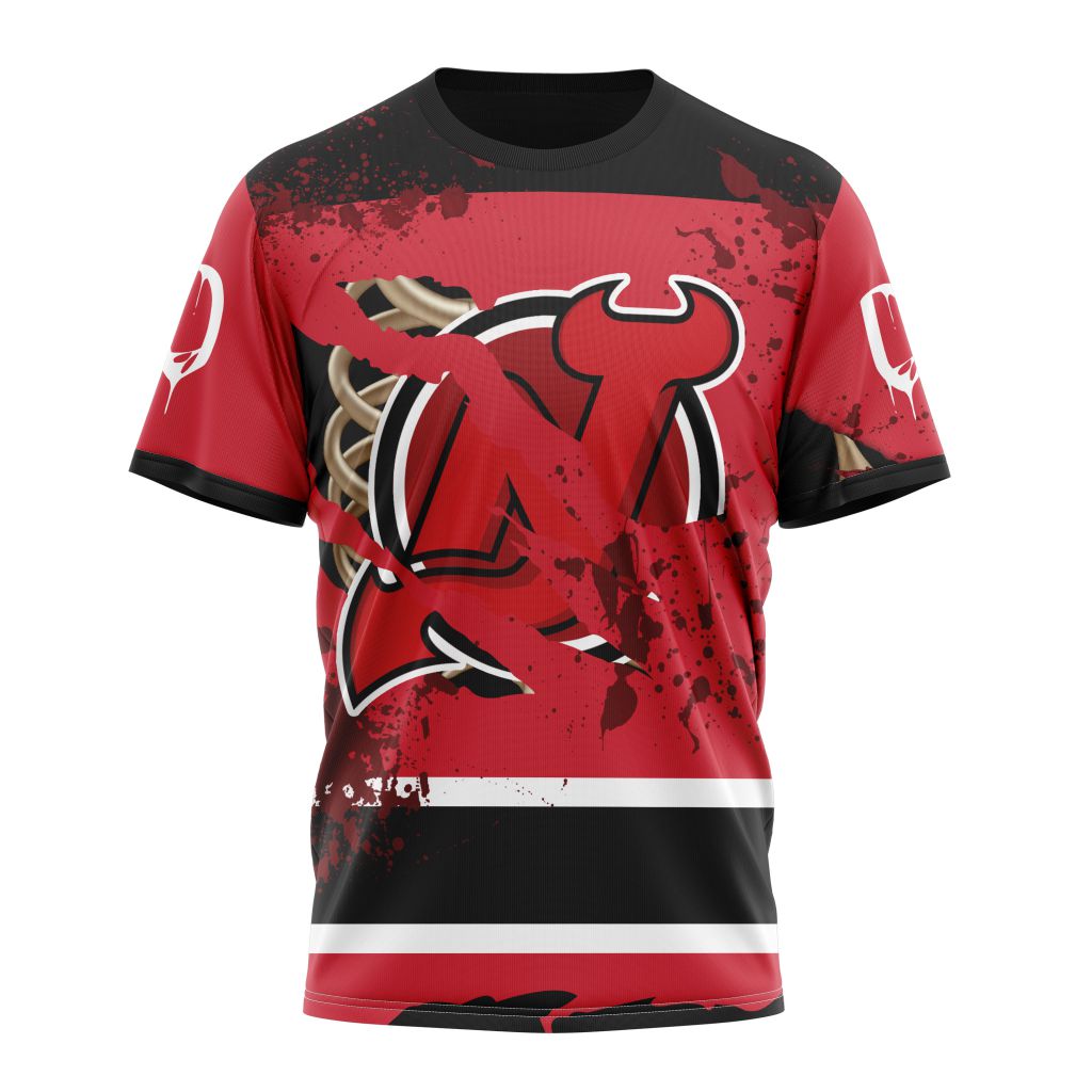 New Jersey Devils Specialized Design Jersey With Your Ribs For Halloween Personalized Name And Number T-Shirt Oregontrailrvpk Shirt