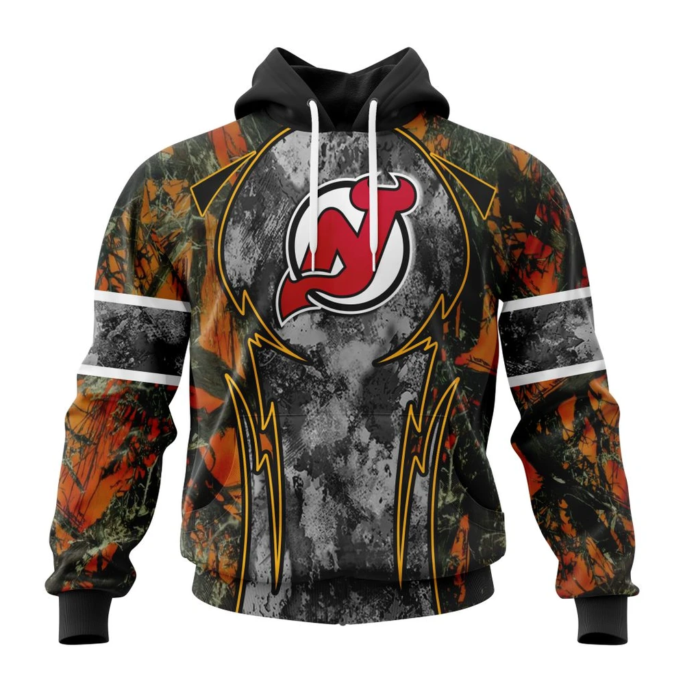 New Jersey Devils Specialized Design Wih Camo Concepts For Hungting In Forest All Over Print Hoodie Style 78236