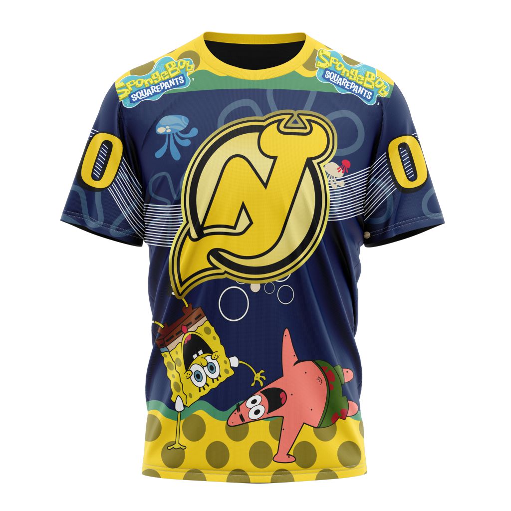 New Jersey Devils Specialized Jersey With SpongeBob Personalized Name And Number T-Shirt Oregontrailrvpk Shirt