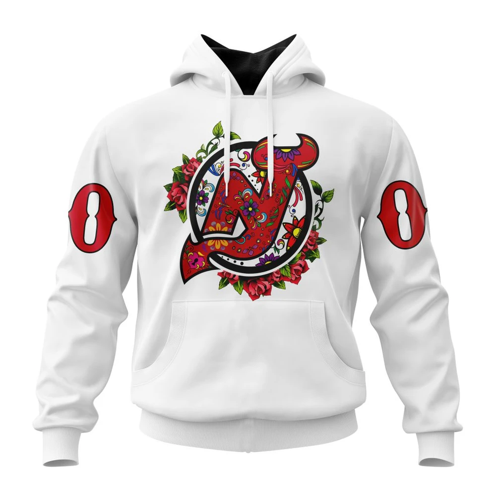 New Jersey Devils Specialized Unisex Kits Dia De Muertos All Over Print Hoodie Style 98284