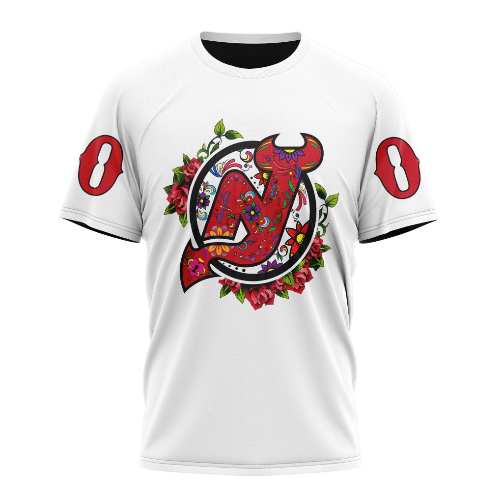 New Jersey Devils Specialized Unisex Kits Dia De Muertos Personalized Name And Number T-Shirt Oregontrailrvpk Shirt