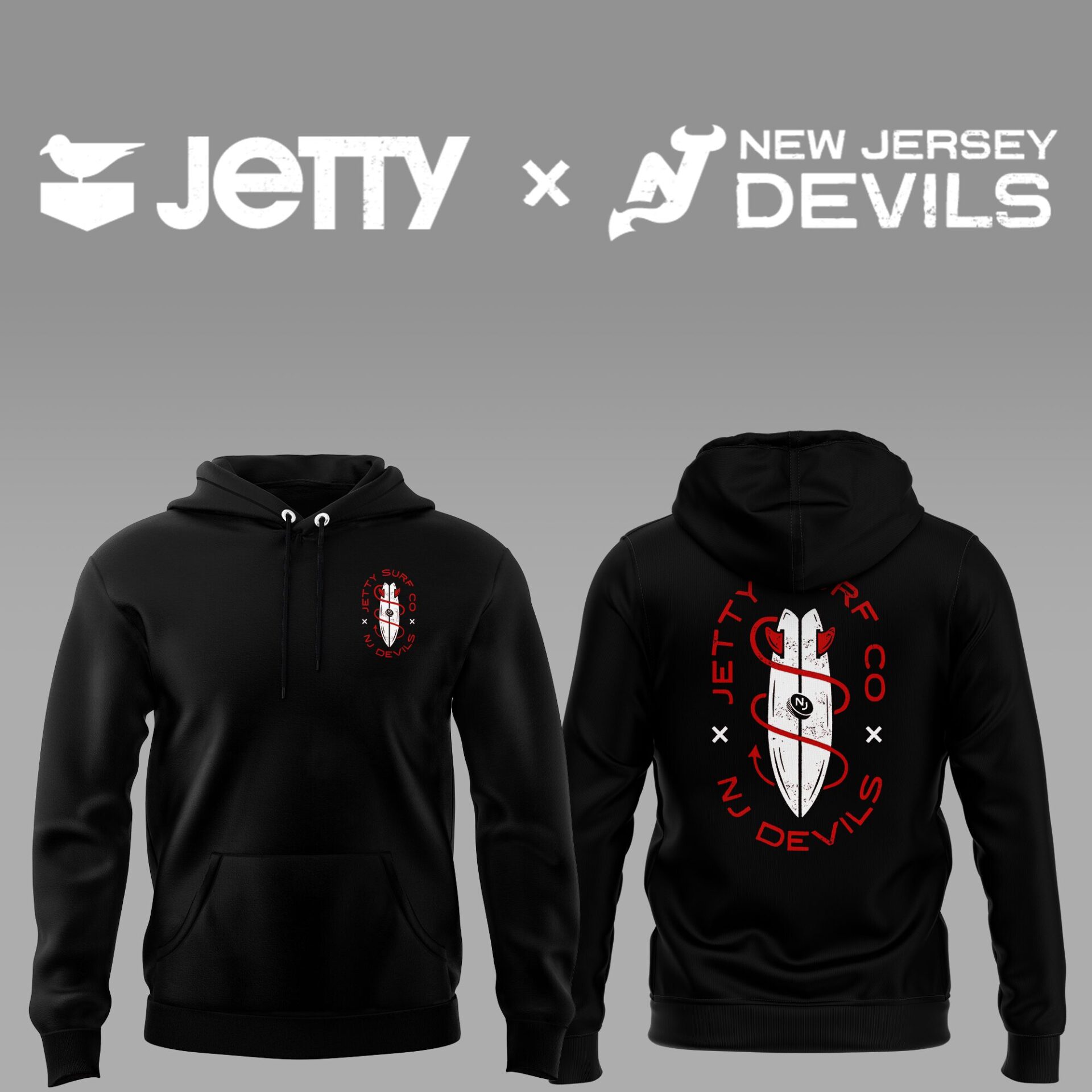 New Jersey Devils x Jetty Hoodie Best Gifts For Hockey Players