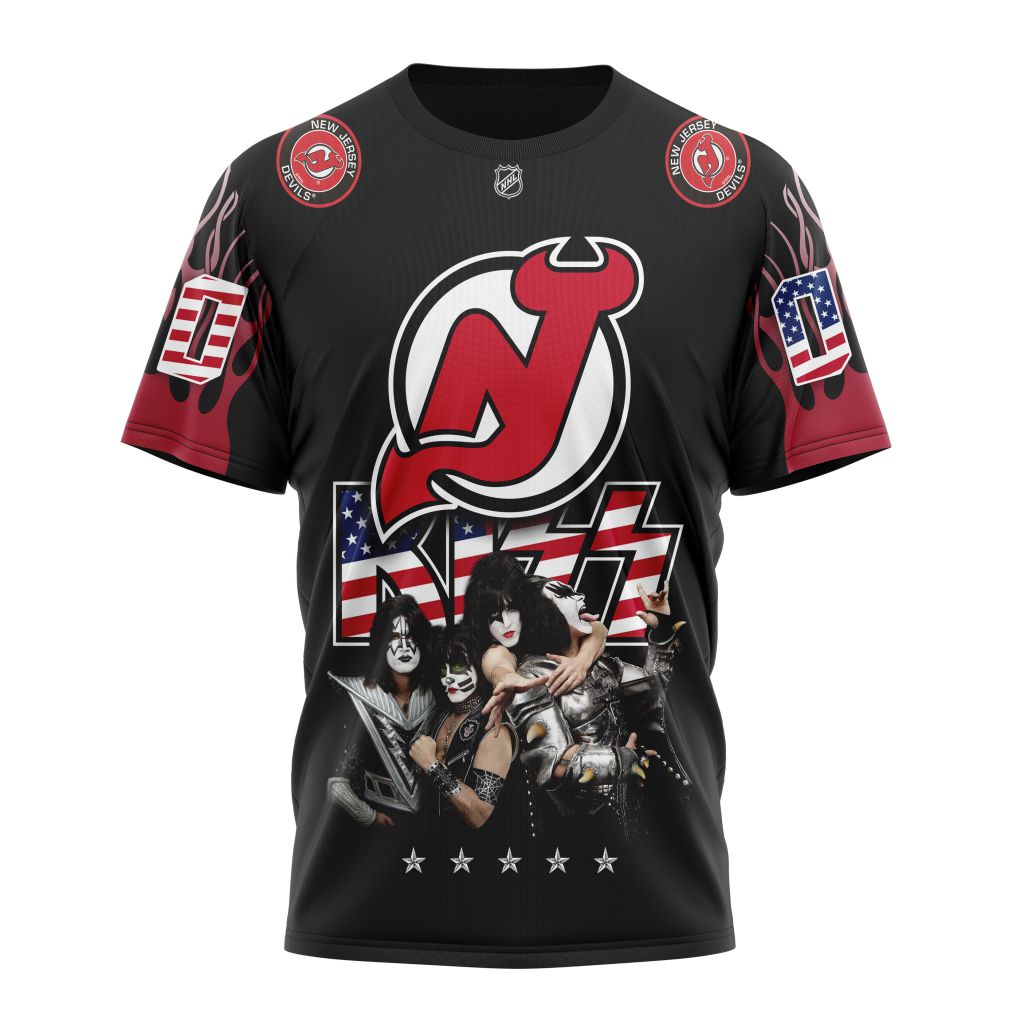 New Jersey Devils X Kiss Specialized Design Personalized Name And Number T-Shirt Oregontrailrvpk Shirt