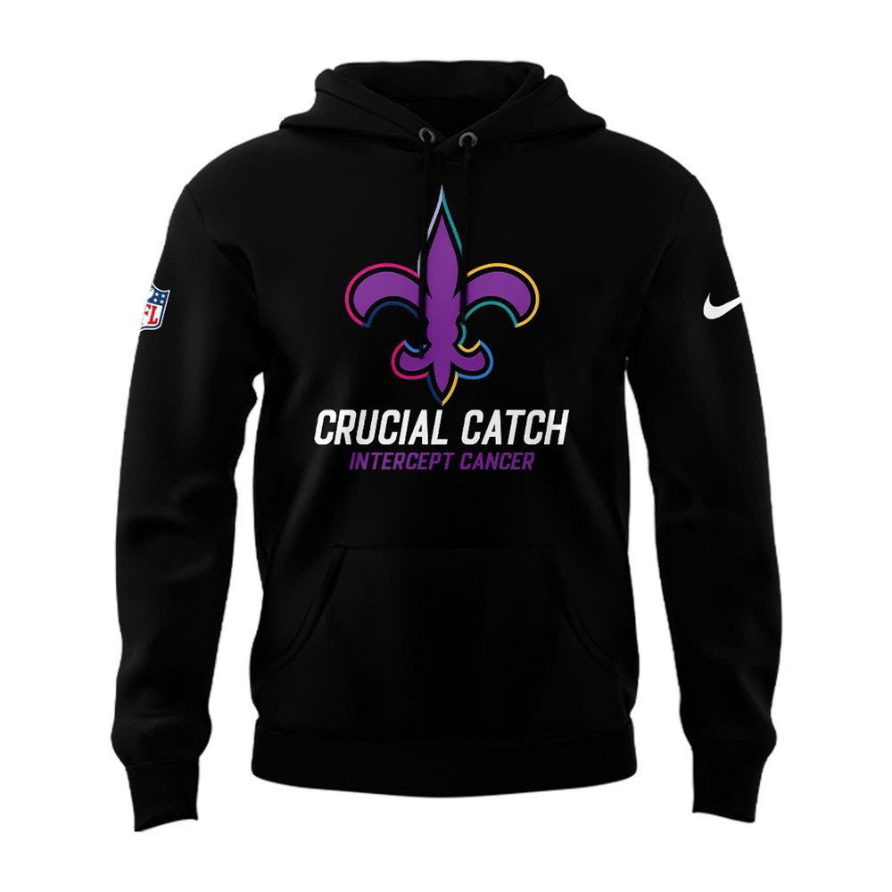 New Orleans Saints Crucial Catch Intercept Cancer 2024 Hoodie Gifts For Football