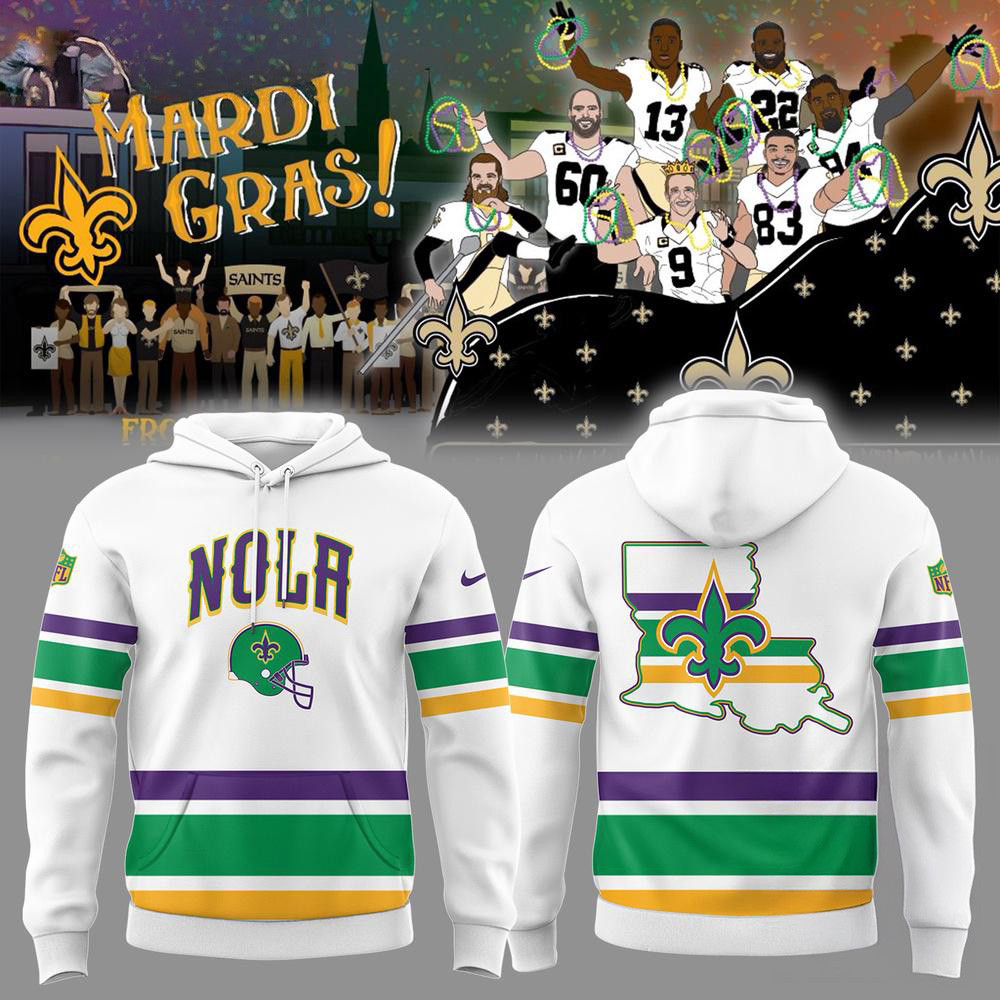 New Orleans Saints NFL 2025 Limited Mardi Gras 2025 Hoodie Football Lovers Gifts