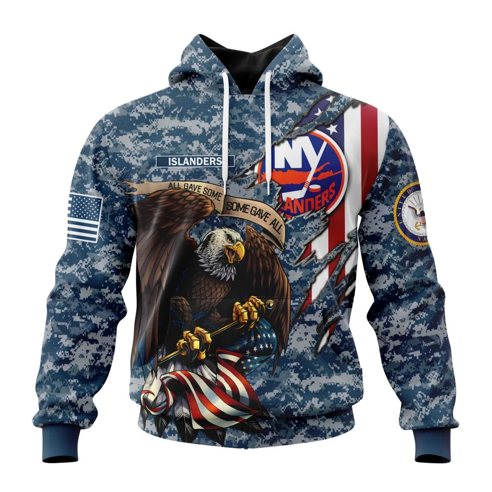 New York Islanders Honor Us Navy Veterans All Over Print Hoodie Style 86205