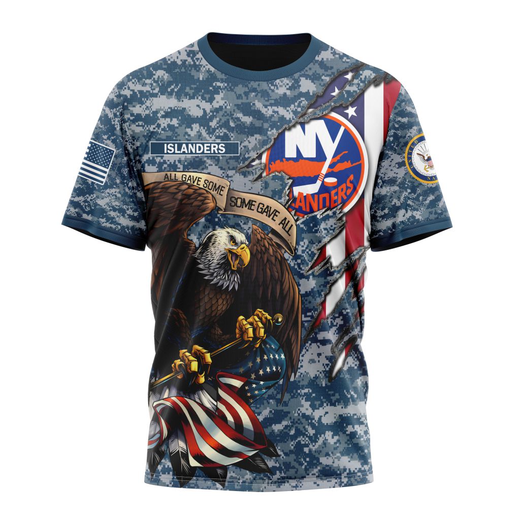 New York Islanders Honor US Navy Veterans Personalized Name And Number T-Shirt Oregontrailrvpk Shirt