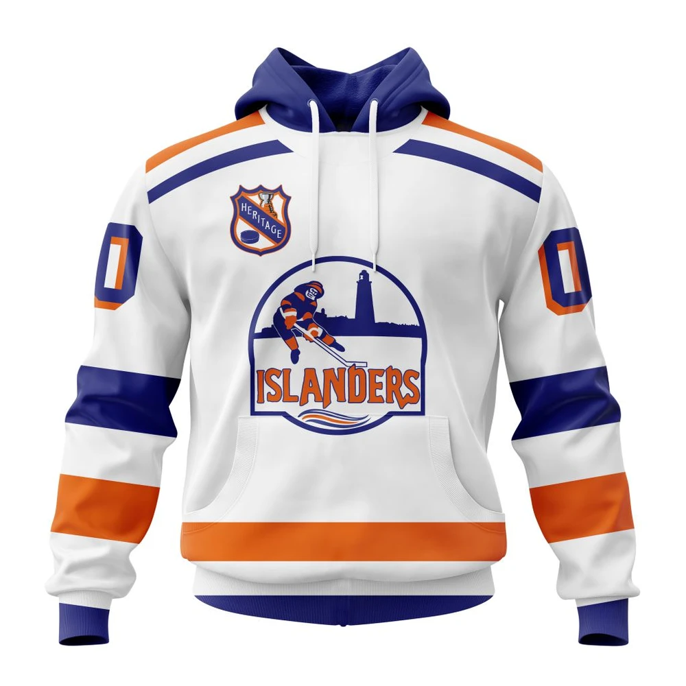 New York Islanders Personalized Heritage Design All Over Print Hoodie Style 83486