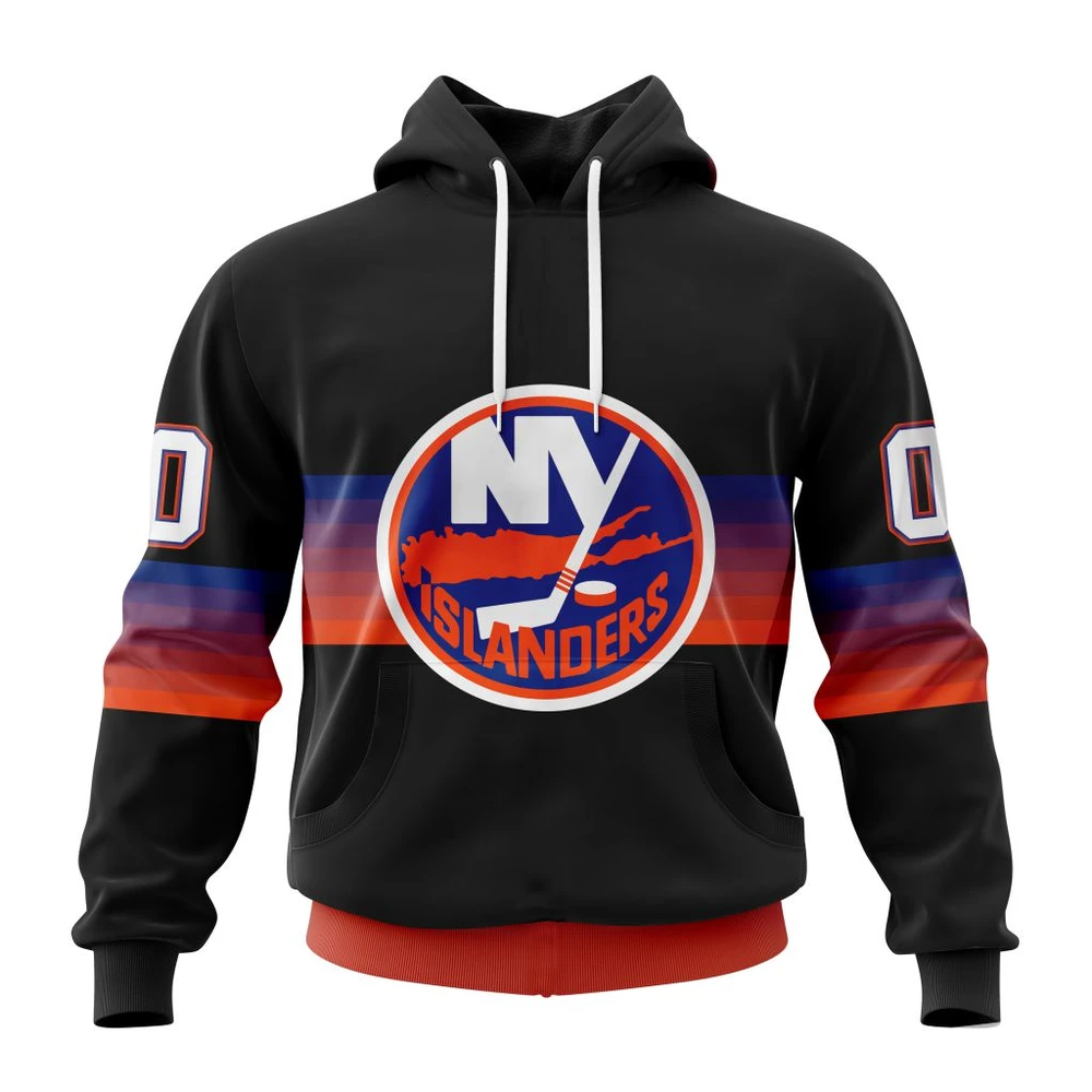 New York Islanders Special Black And Gradient Design All Over Print Hoodie Style 61281