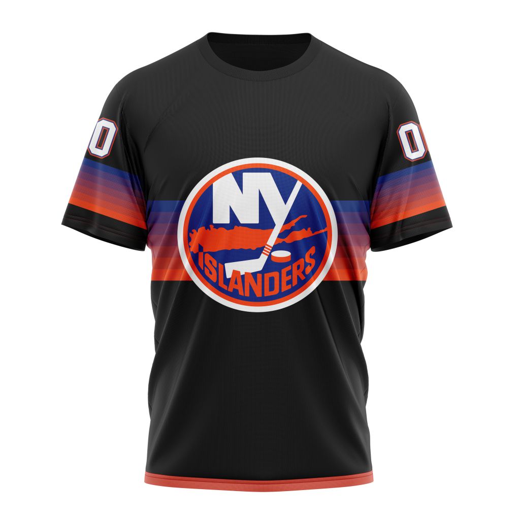 New York Islanders Special Black And Gradient Design Personalized Name And Number T-Shirt Oregontrailrvpk Shirt