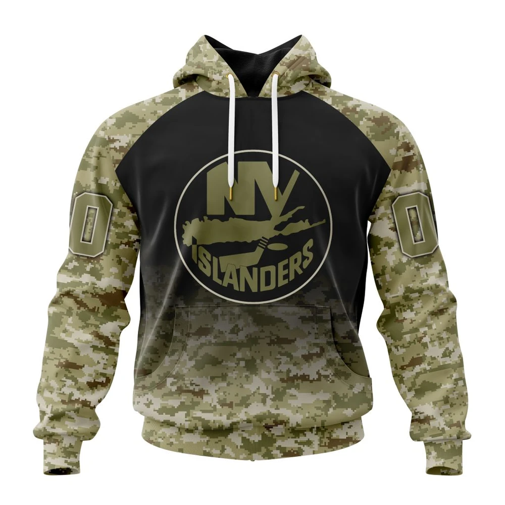 New York Islanders Special Camo Design For Veterans Day All Over Print Hoodie Style 59973