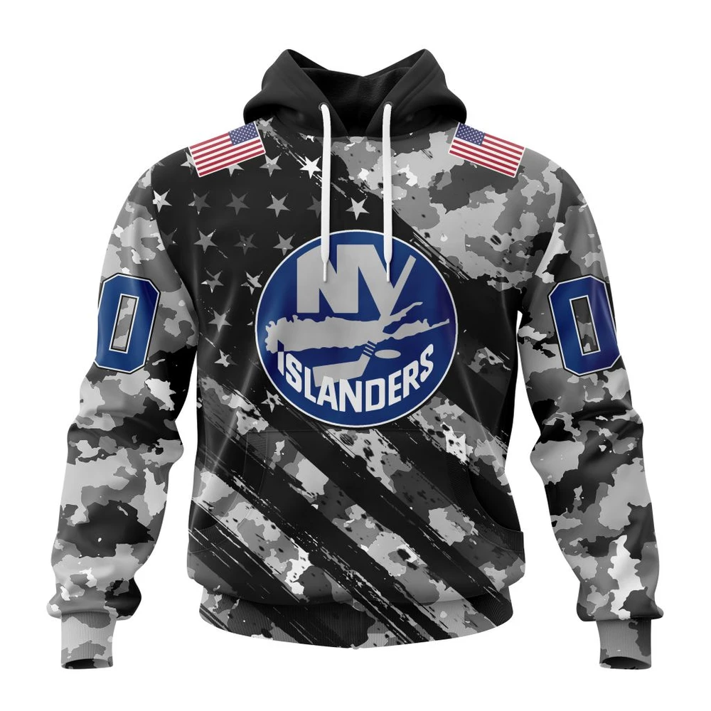 New York Islanders Special Camo Military Design All Over Print Hoodie Style 85413
