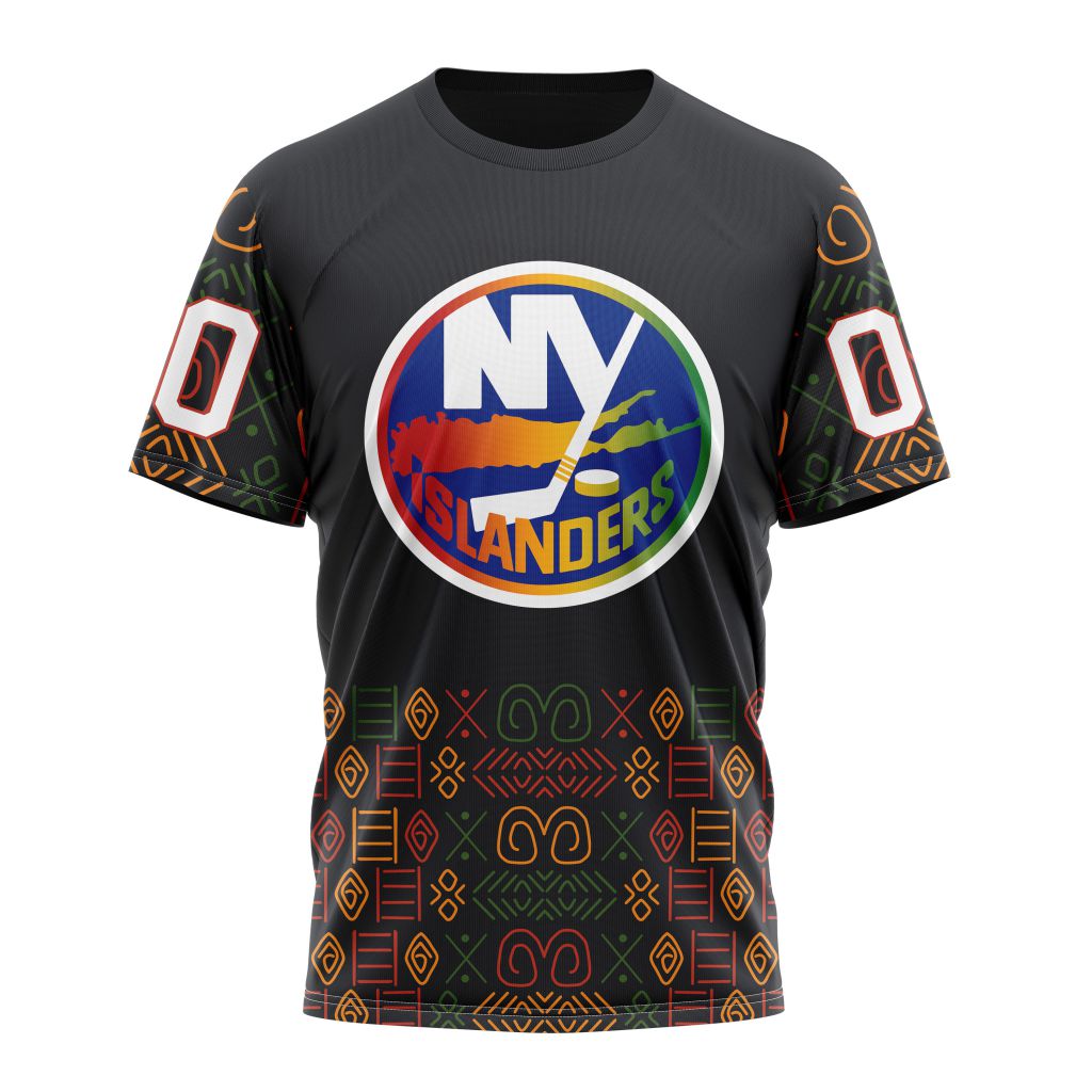 New York Islanders Special Design For Black History Month 01 Personalized Name And Number T-Shirt Oregontrailrvpk Shirt
