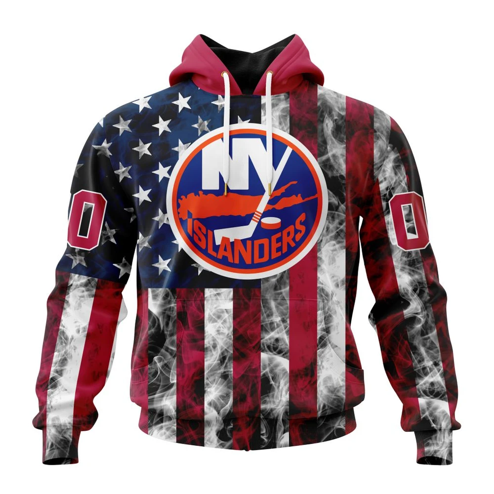 New York Islanders Special Design For Independence Day The Fourth Of July All Over Print Hoodie Style 13075