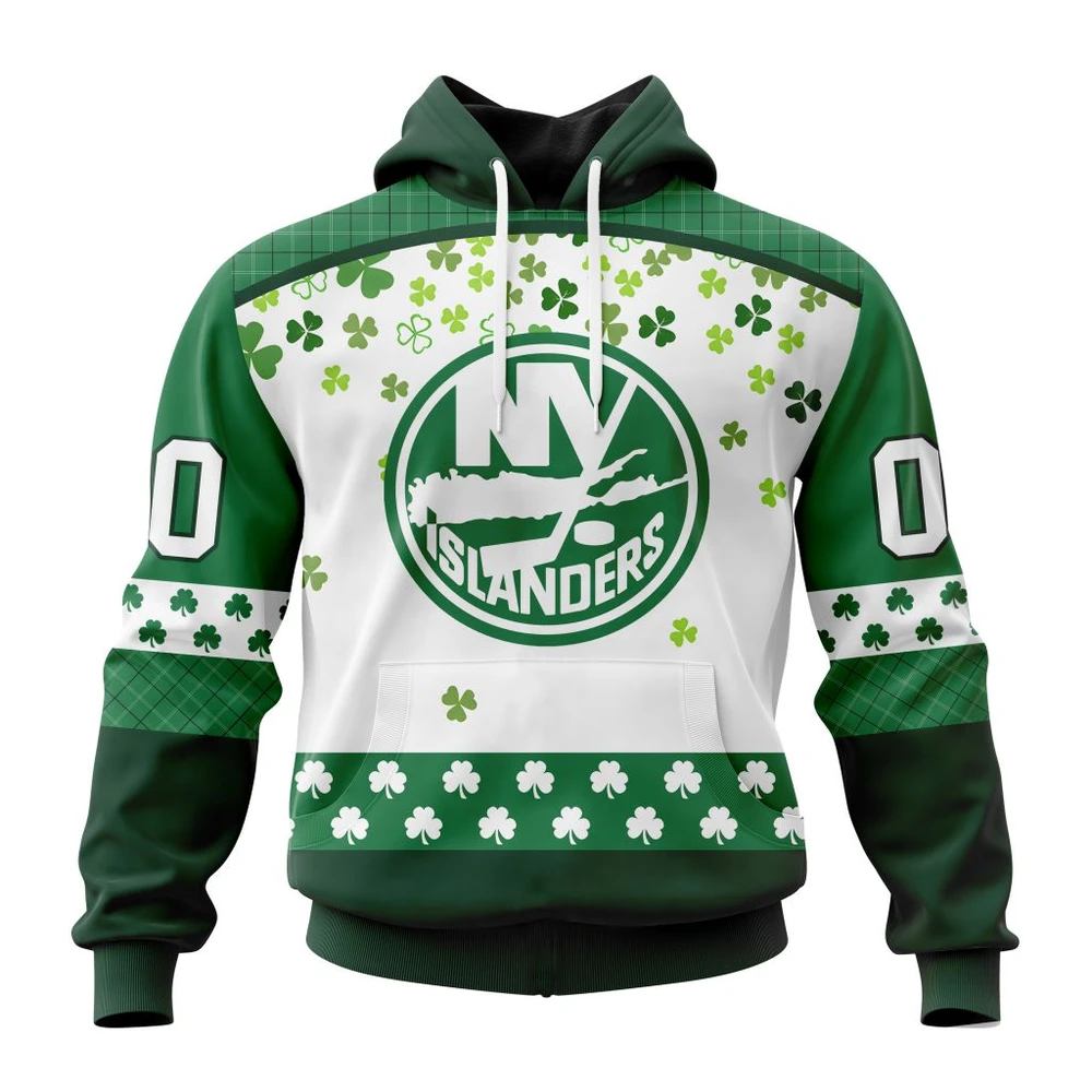 New York Islanders Special Design For St. Patrick Day All Over Print Hoodie Style 21016