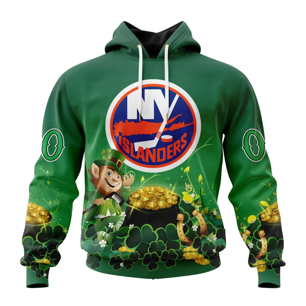 New York Islanders Special Design For St. Patrick Day All Over Print Hoodie Style 76955