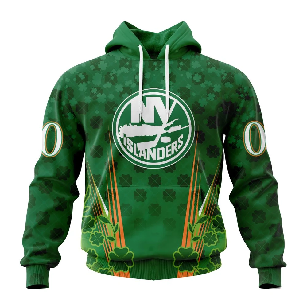 New York Islanders Special Design For St. Patrick's Day All Over Print Hoodie Style 46087