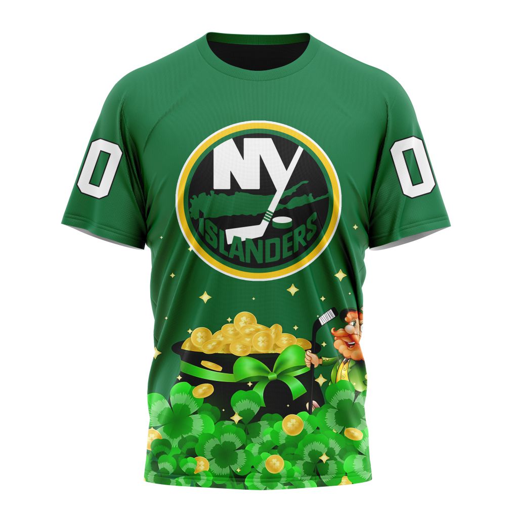 New York Islanders Special Design For St.Patrick's Day Personalized Name And Number T-Shirt Oregontrailrvpk Shirt