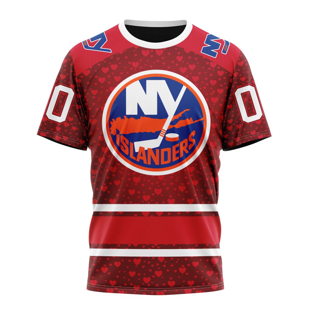 New York Islanders Special Gift For Valentines Day 01 Personalized Name And Number T-Shirt Oregontrailrvpk Shirt