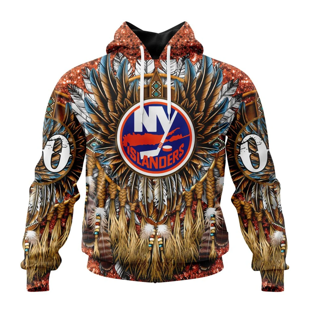 New York Islanders Special Native Costume Design All Over Print Hoodie Style 77867