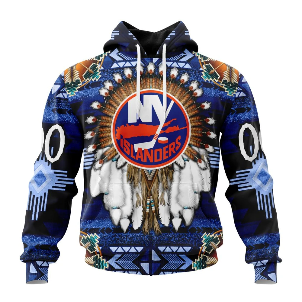 New York Islanders Special Native Costume Design All Over Print Hoodie Style 84246