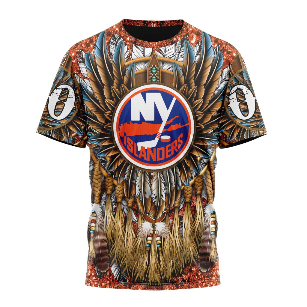 New York Islanders Special Native Costume Design Personalized Name And Number T-Shirt Oregontrailrvpk Shirt