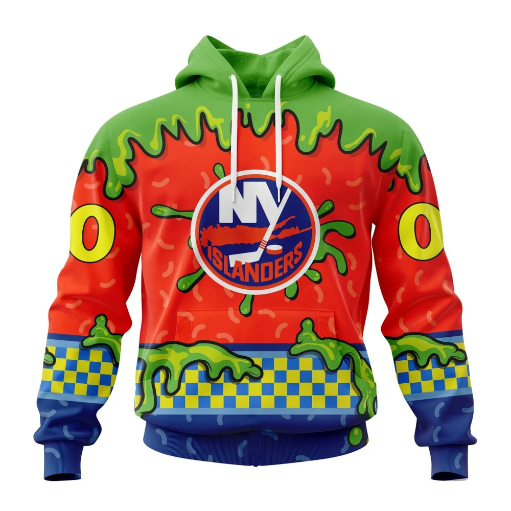 New York Islanders Special Nickelodeon Design All Over Print Hoodie Style 77796