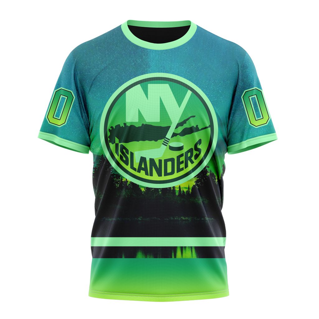 New York Islanders Special Northern Light Design Personalized Name And Number T-Shirt Oregontrailrvpk Shirt