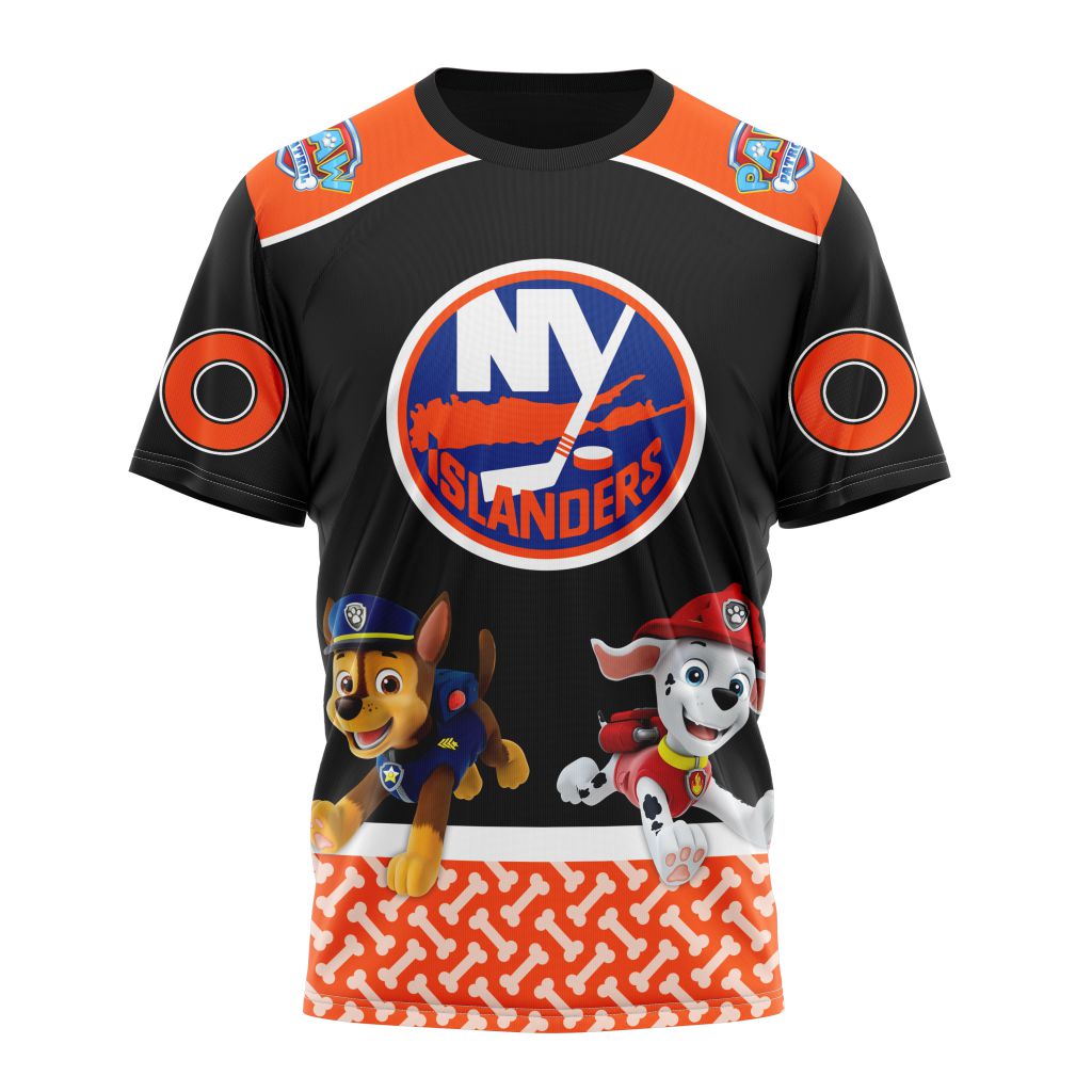 New York Islanders Special Paw Patrol Design Personalized Name And Number T-Shirt Oregontrailrvpk Shirt