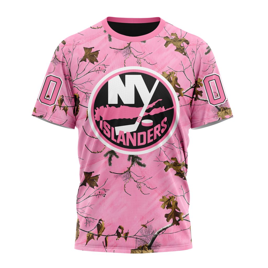 New York Islanders Special Realtree Pink Camouflage Design 01 Personalized Name And Number T-Shirt Oregontrailrvpk Shirt